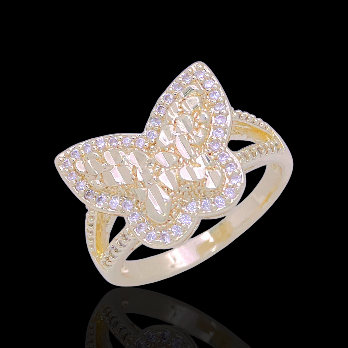 DIAMOND CUT BUTTERFLY NUGGET RING 🦋 ✨
